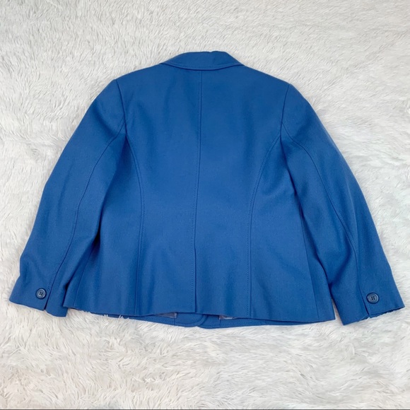 Pendleton two button wool blazer jacket long sleeve padded shoulder blue - Picture 3 of 9